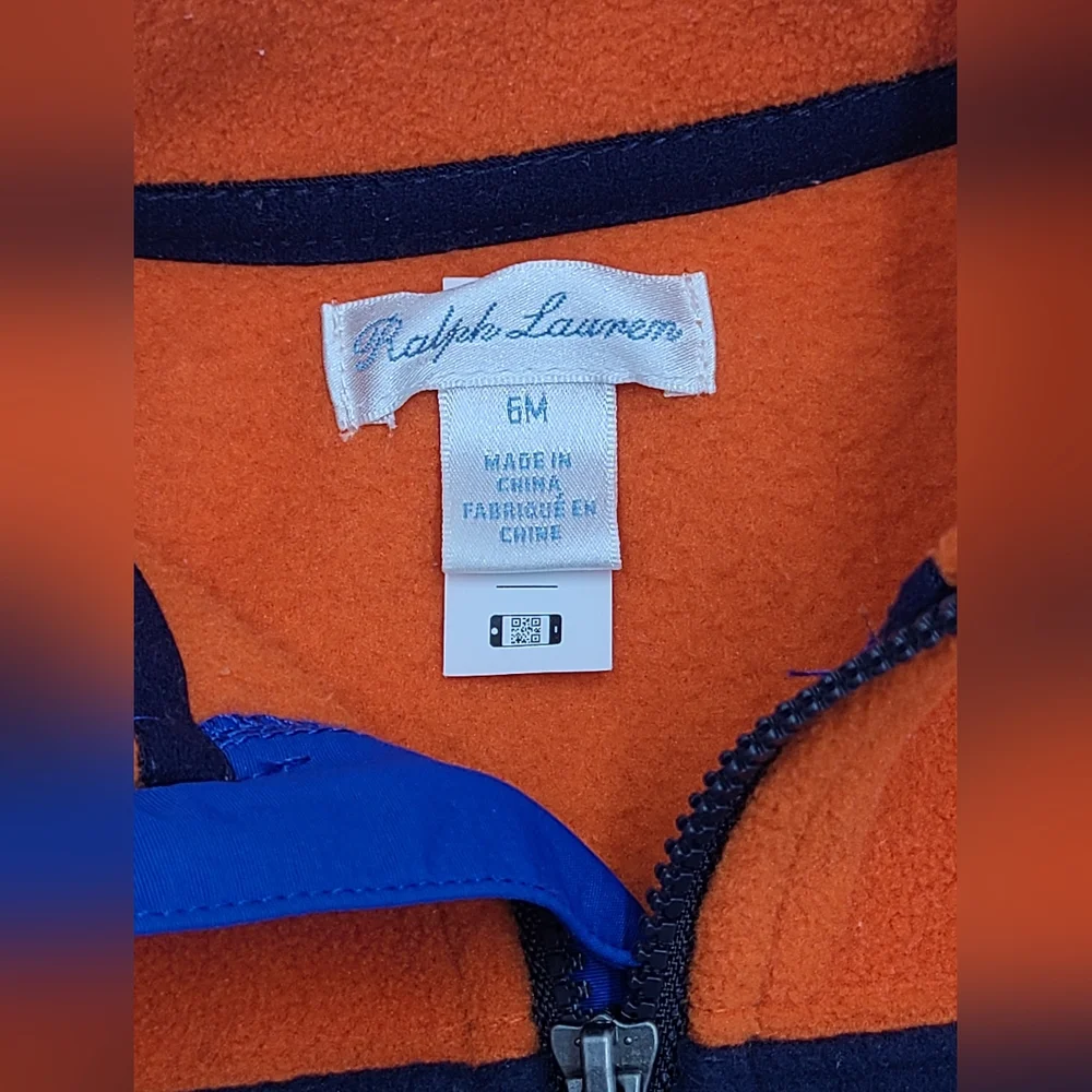 Ralph Lauren baby boy fleece jacket size 6 months